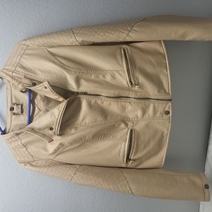 Joujou light brown leather women jacket size XL